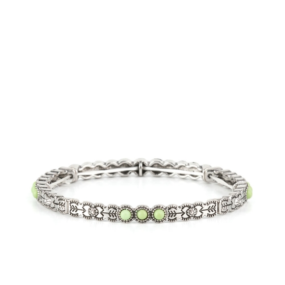 Living In The PASTURE Green Bracelet Western Fashion Jewelry Paparazzi - Picture 1 of 4